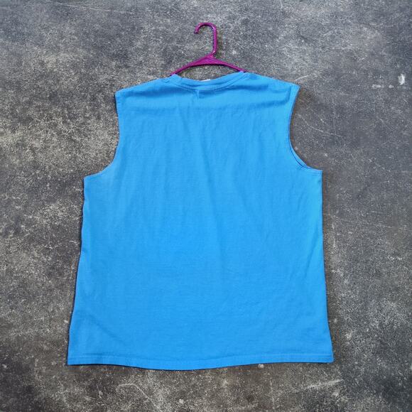 Vintage Nike Shirt Mens XL Blue Gym Center Check Sleeveless Y2K Workout Tank - Picture 4 of 9